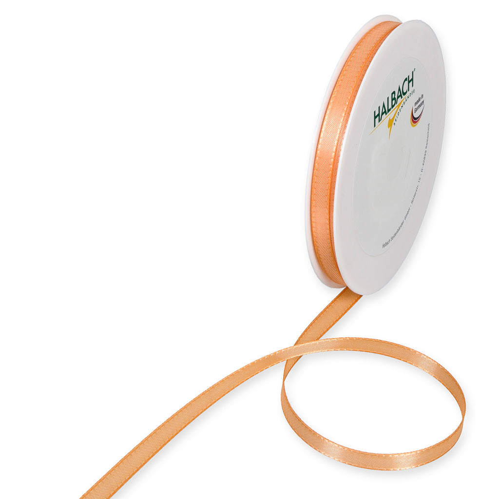 Taftband apricot in verschiedenen Breiten 50 Meter Rolle