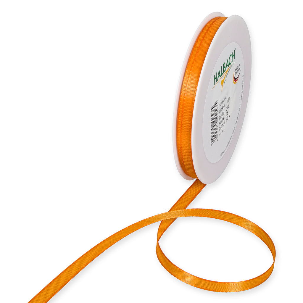 Taftband orange in verschiedenen Breiten 50 Meter Rolle