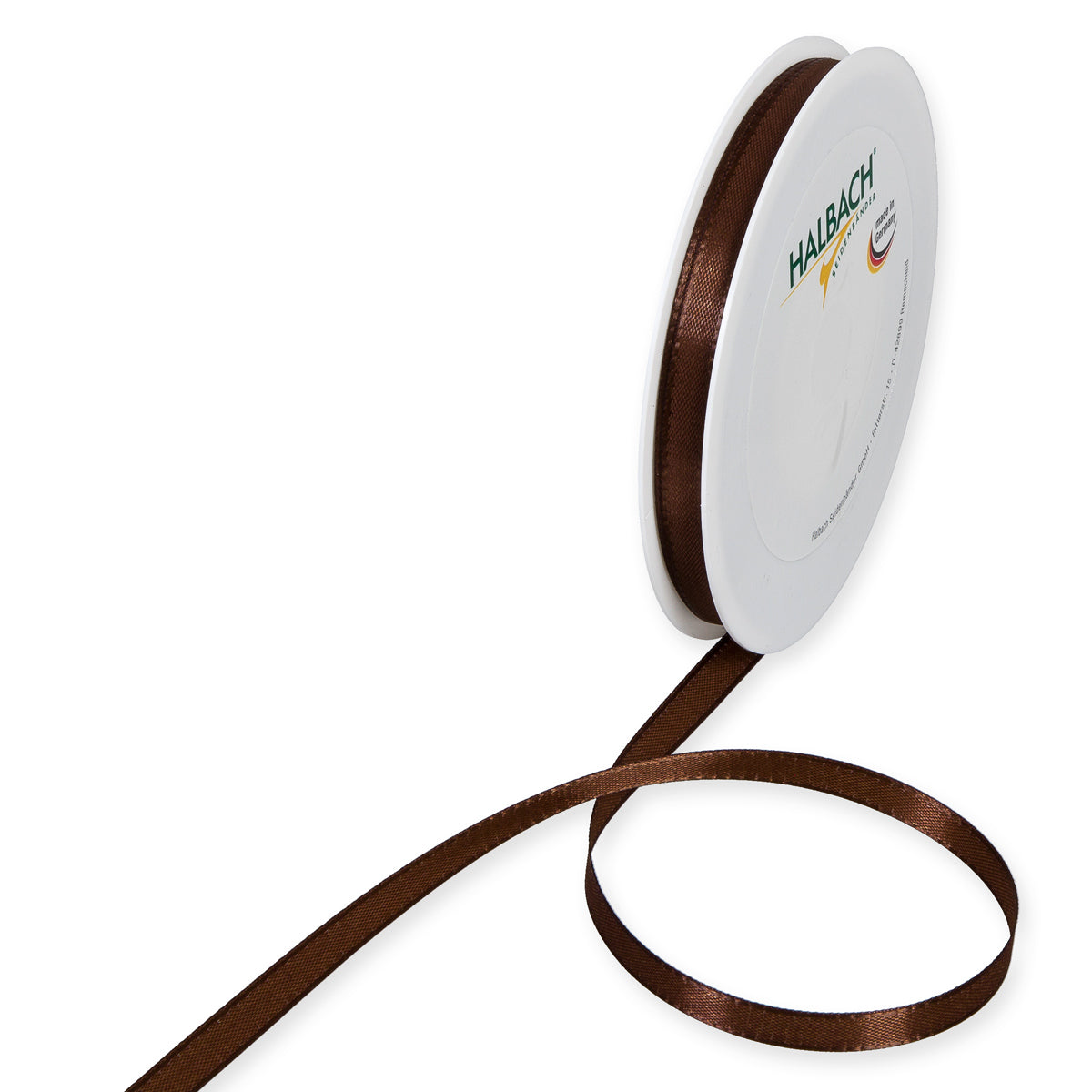 Taftband braun in verschiedenen Breiten 50 Meter Rolle