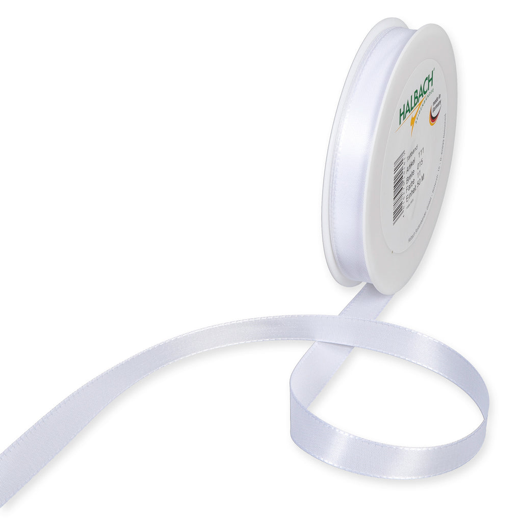 Taftband weiß in verschiedenen Breiten 50 Meter Rolle