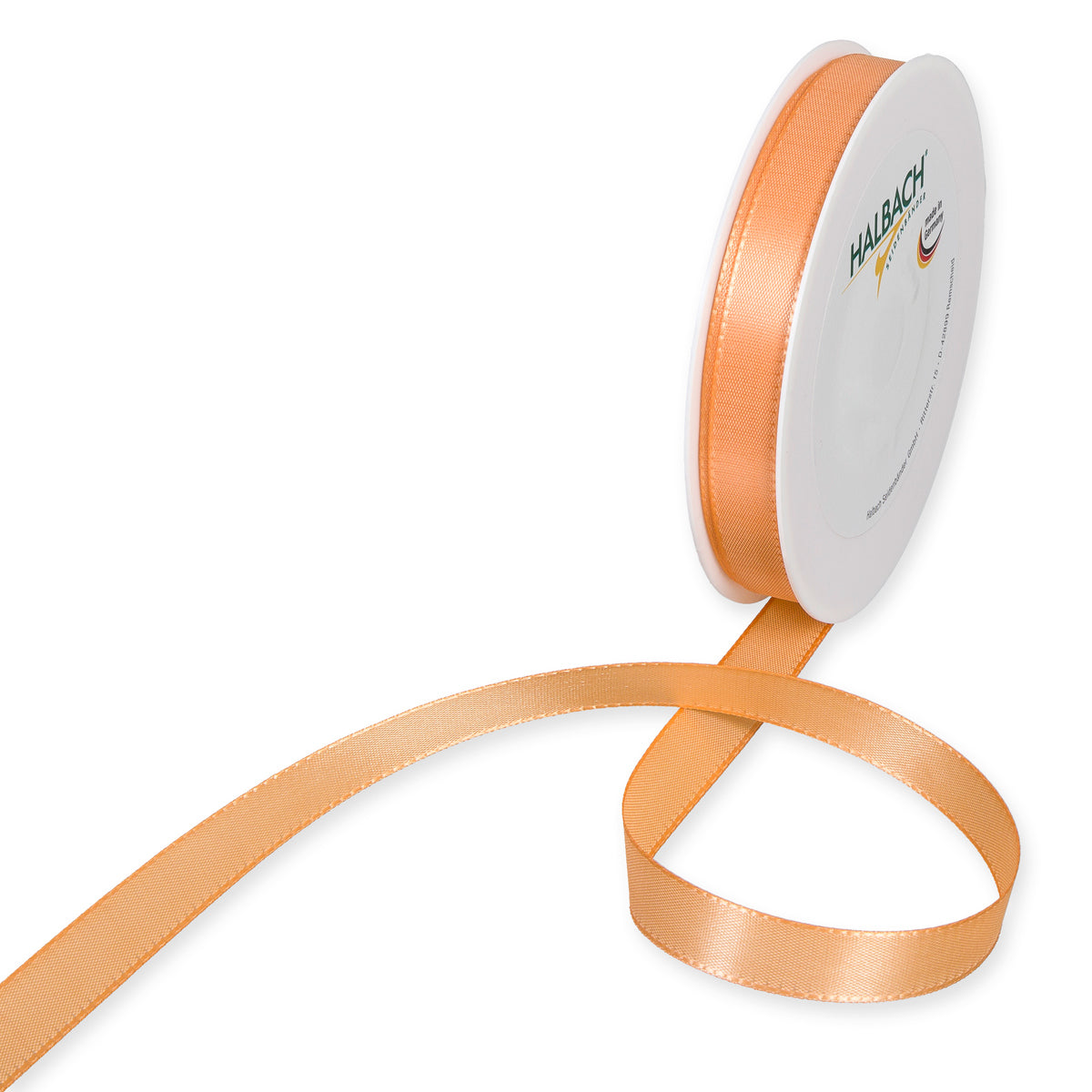Taftband apricot in verschiedenen Breiten 50 Meter Rolle