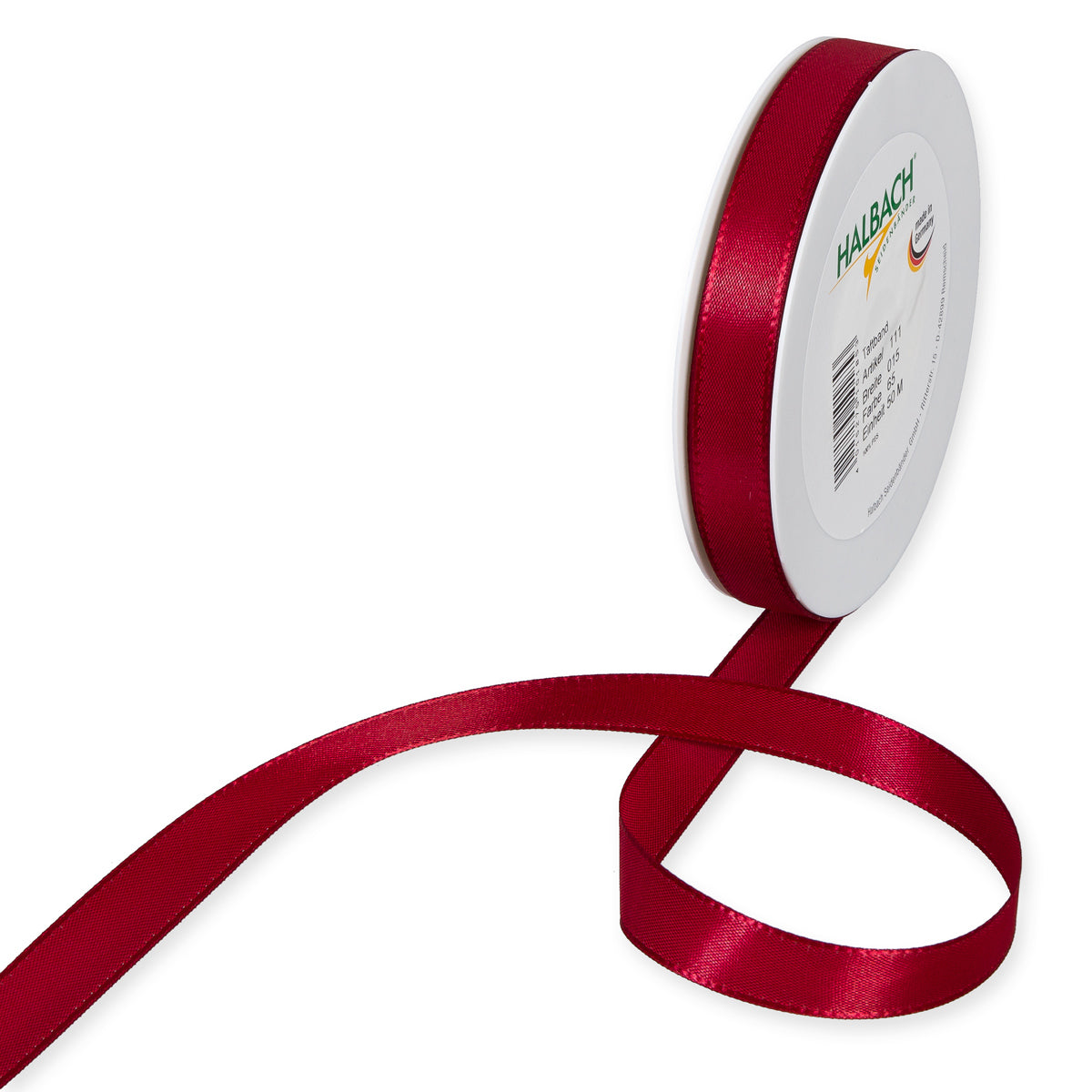 Taftband bordeaux in verschiedenen Breiten 50 Meter Rolle