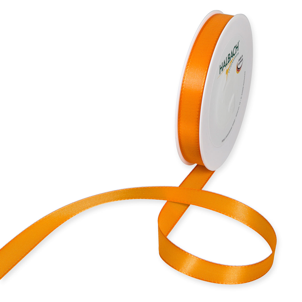 Taftband orange in verschiedenen Breiten 50 Meter Rolle
