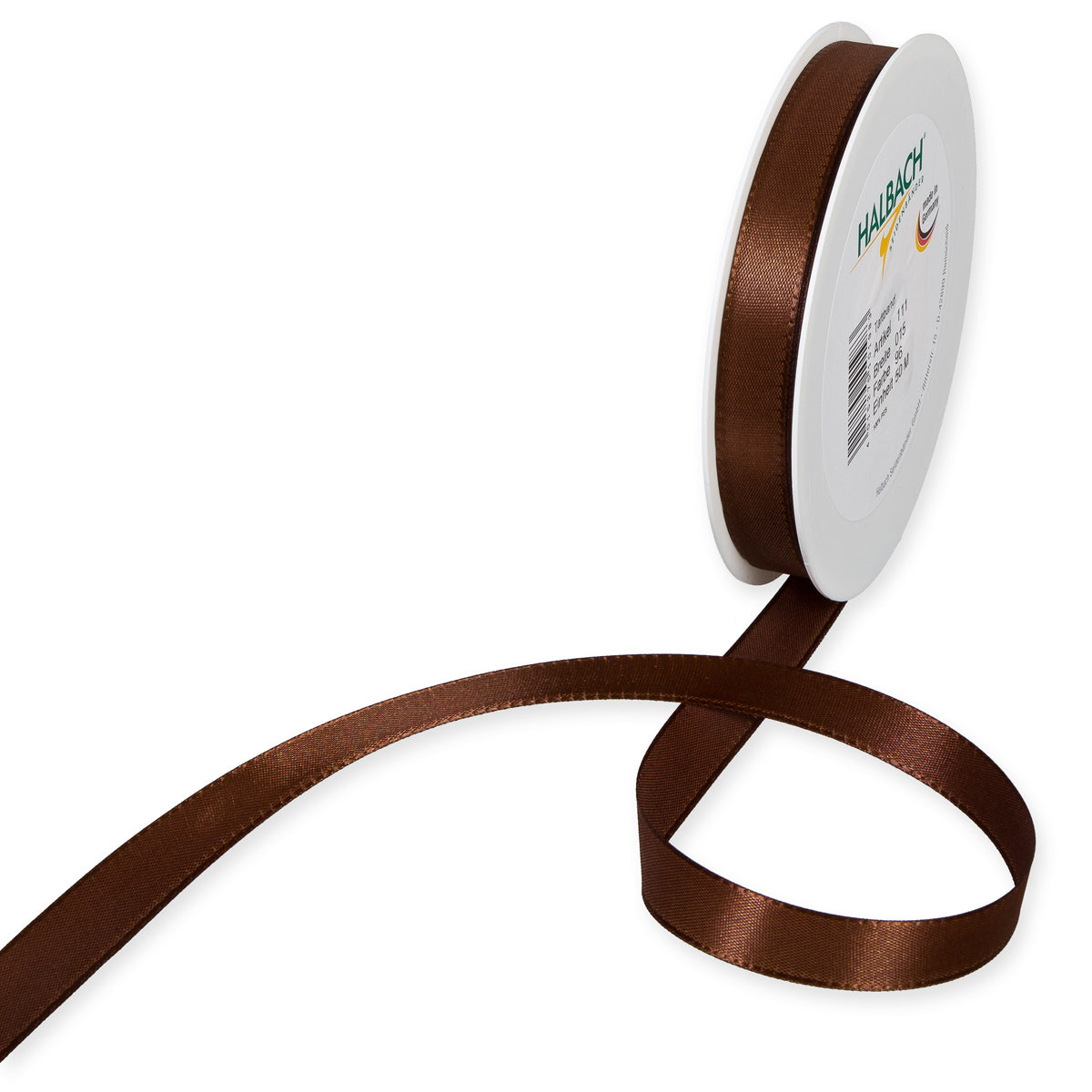 Taftband braun in verschiedenen Breiten 50 Meter Rolle