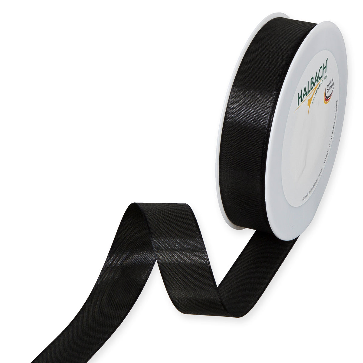 Taftband schwarz in verschiedenen Breiten 50 Meter Rolle