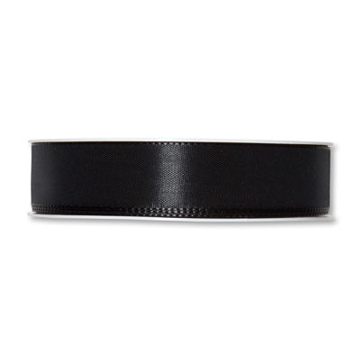Taftband schwarz in verschiedenen Breiten 50 Meter Rolle