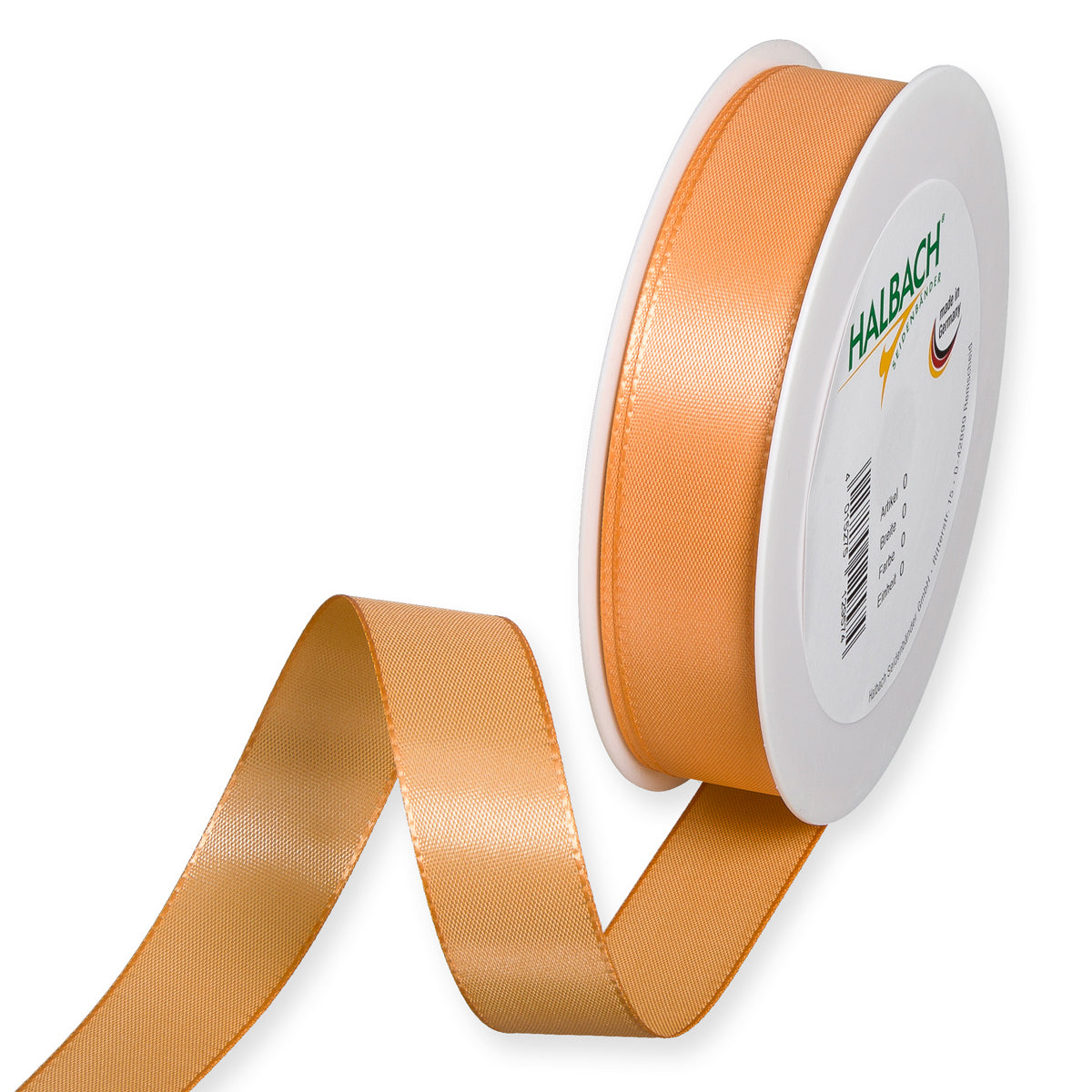 Taftband apricot in verschiedenen Breiten 50 Meter Rolle