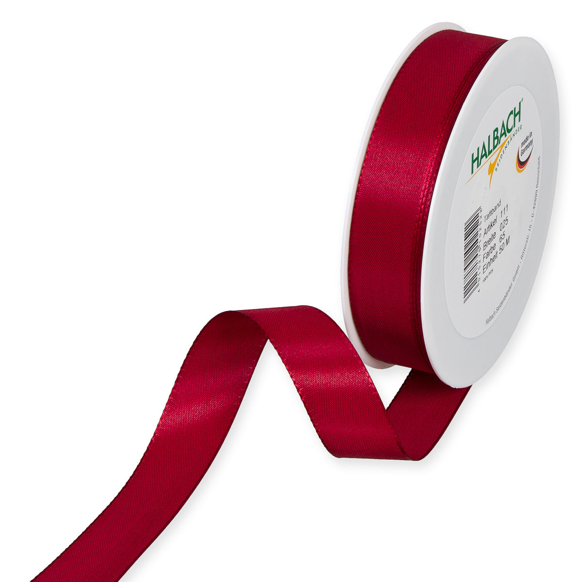 Taftband bordeaux in verschiedenen Breiten 50 Meter Rolle