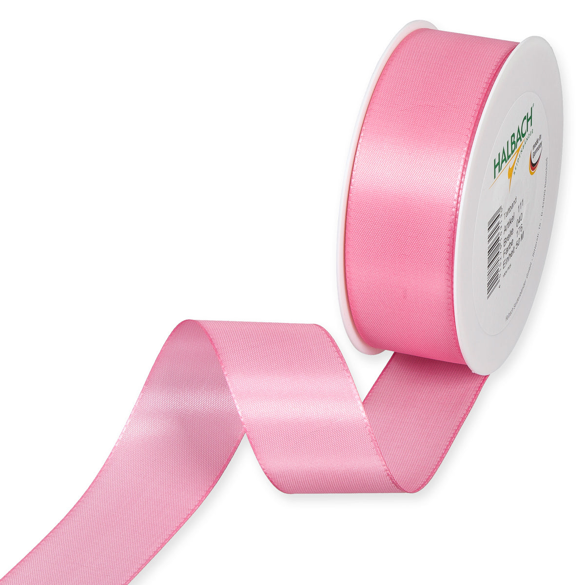 Taftband rosa in verschiedenen Breiten 50 Meter Rolle