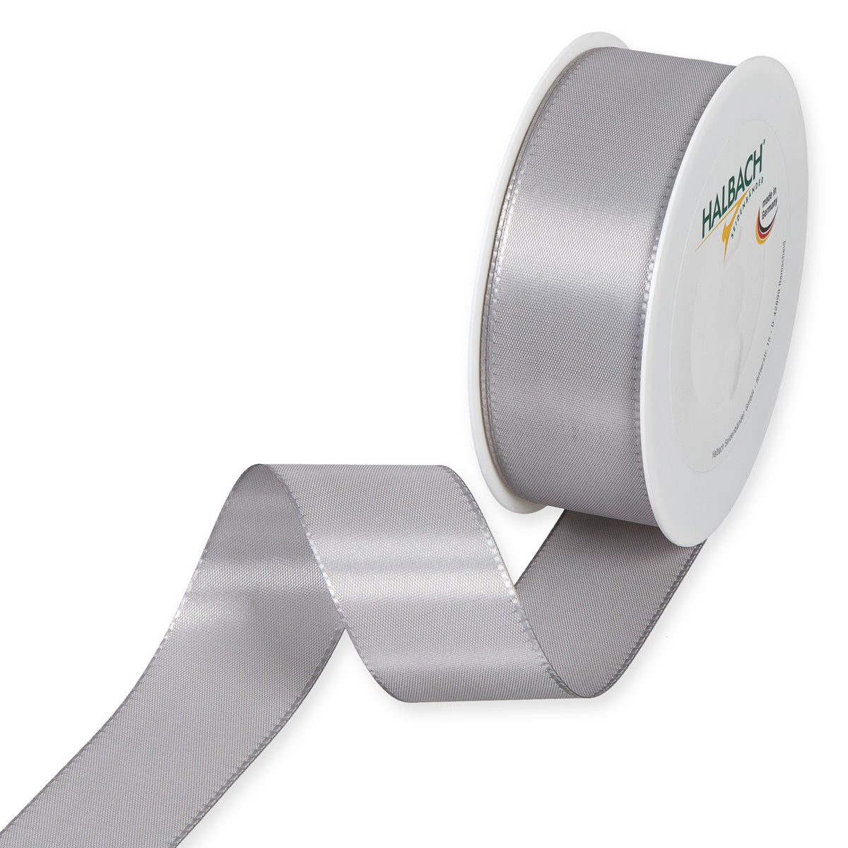 Taftband grau in verschiedenen Breiten 50 Meter Rolle