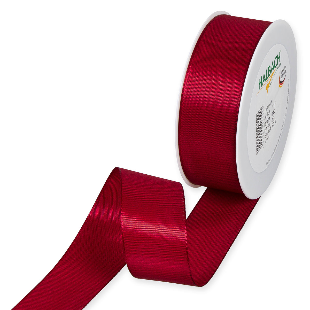 Taftband bordeaux in verschiedenen Breiten 50 Meter Rolle
