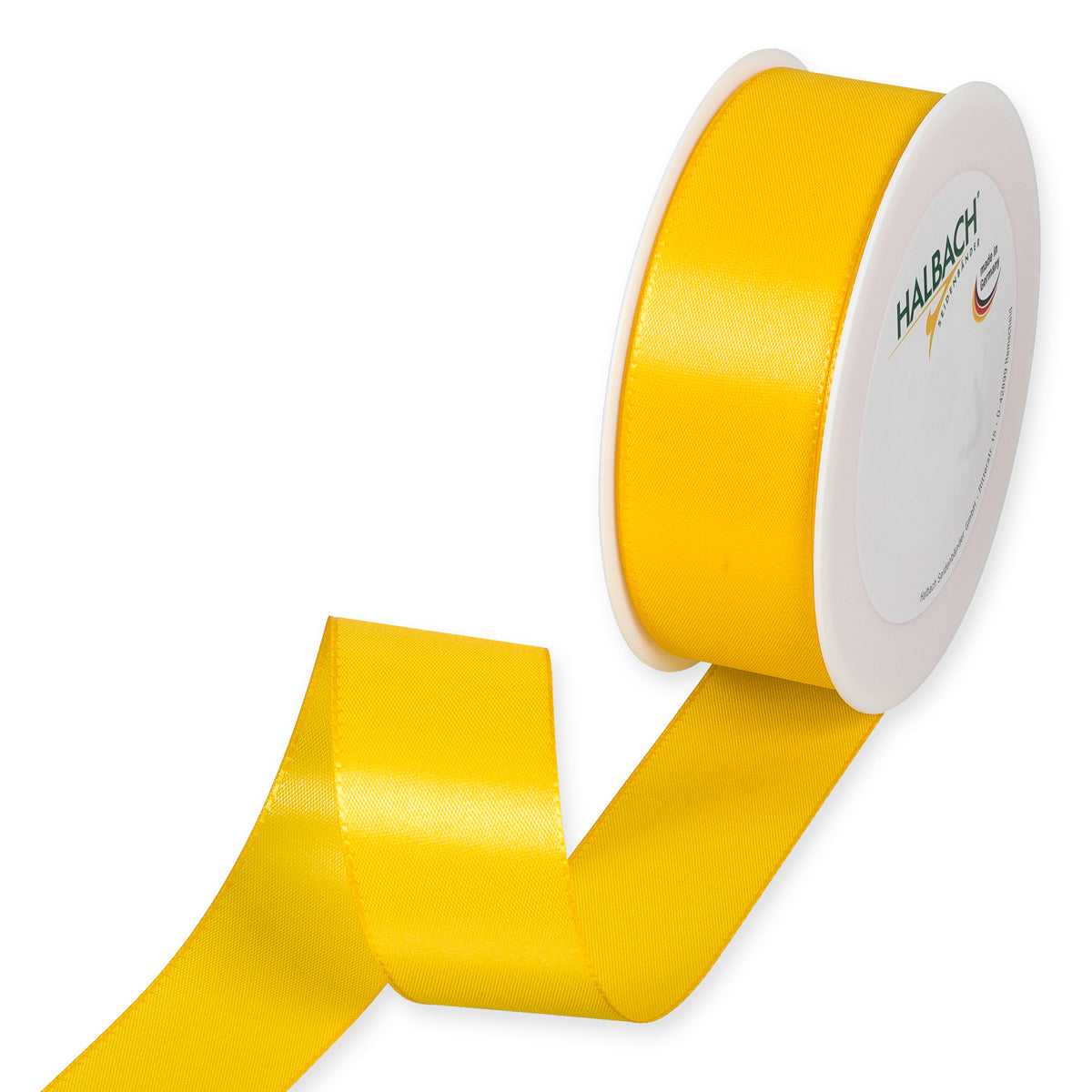 Taftband gelb in verschiedenen Breiten 50 Meter Rolle