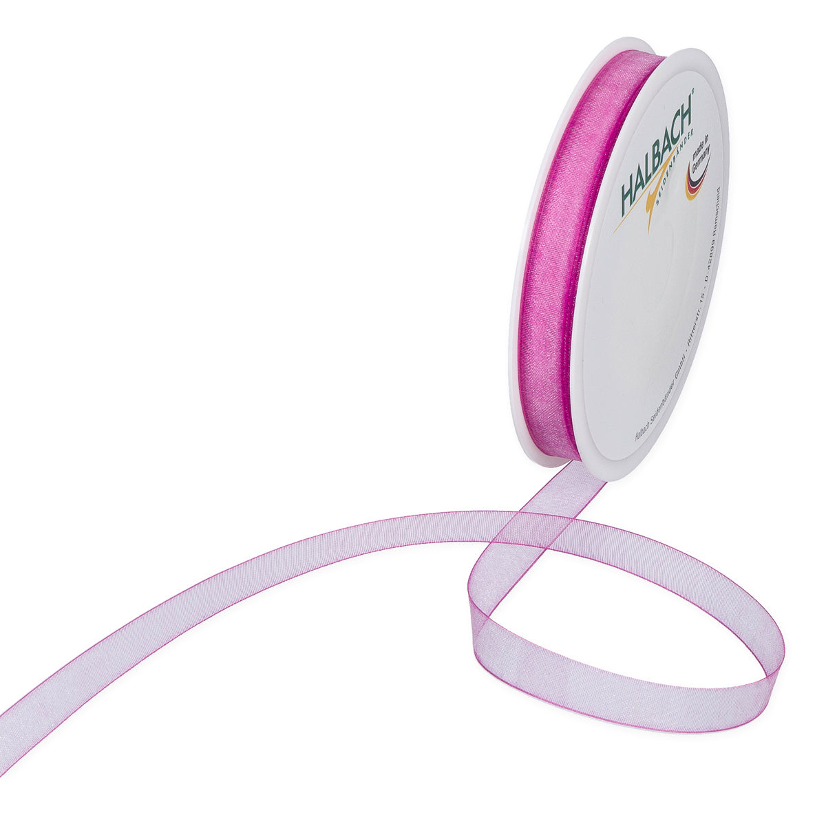 Organzaband pink Fb. 60 in drei Breiten 50 Meter Rolle
