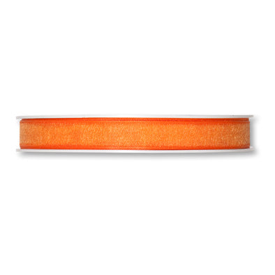 Organzaband orange Fb. 68 in drei Breiten 50 Meter Rolle