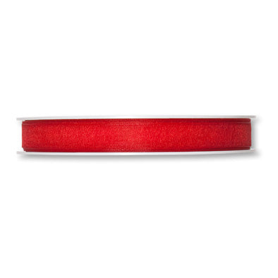 Organzaband rot Fb. 77 in drei Breiten 50 Meter Rolle