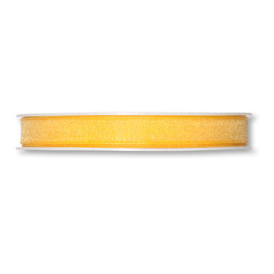 Organzaband gelb Fb. 912 in drei Breiten 50 Meter Rolle