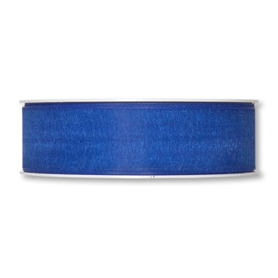 Organzaband blau Fb. 5 in drei Breiten 50 Meter Rolle