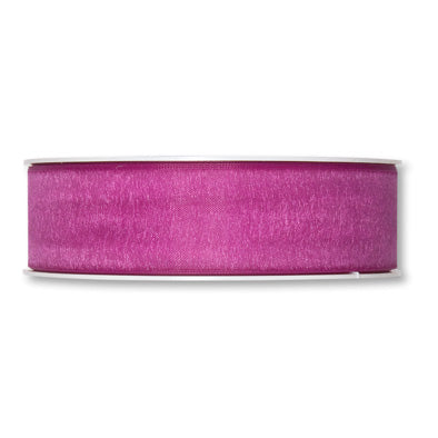 Organzaband pink Fb. 60 in drei Breiten 50 Meter Rolle