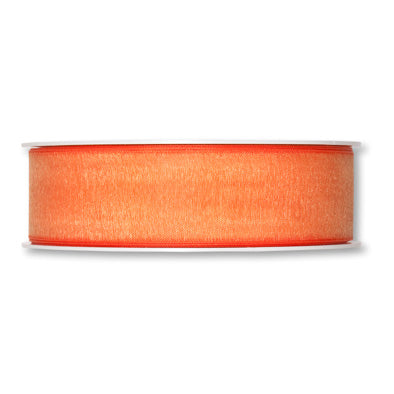Organzaband orange Fb. 68 in drei Breiten 50 Meter Rolle