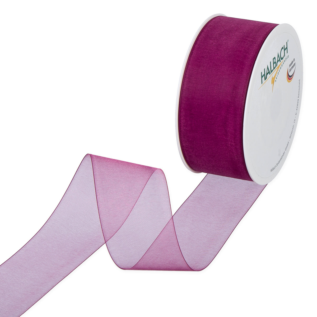 Organzaband purple Fb. 505 in drei Breiten 50 Meter Rolle