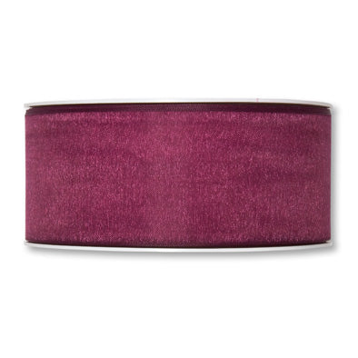 Organzaband purple Fb. 505 in drei Breiten 50 Meter Rolle
