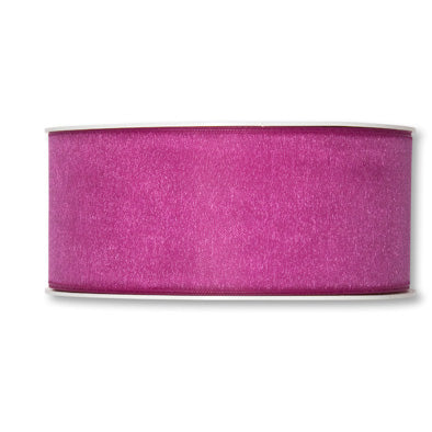 Organzaband pink Fb. 60 in drei Breiten 50 Meter Rolle