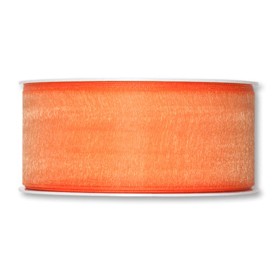 Organzaband orange Fb. 68 in drei Breiten 50 Meter Rolle