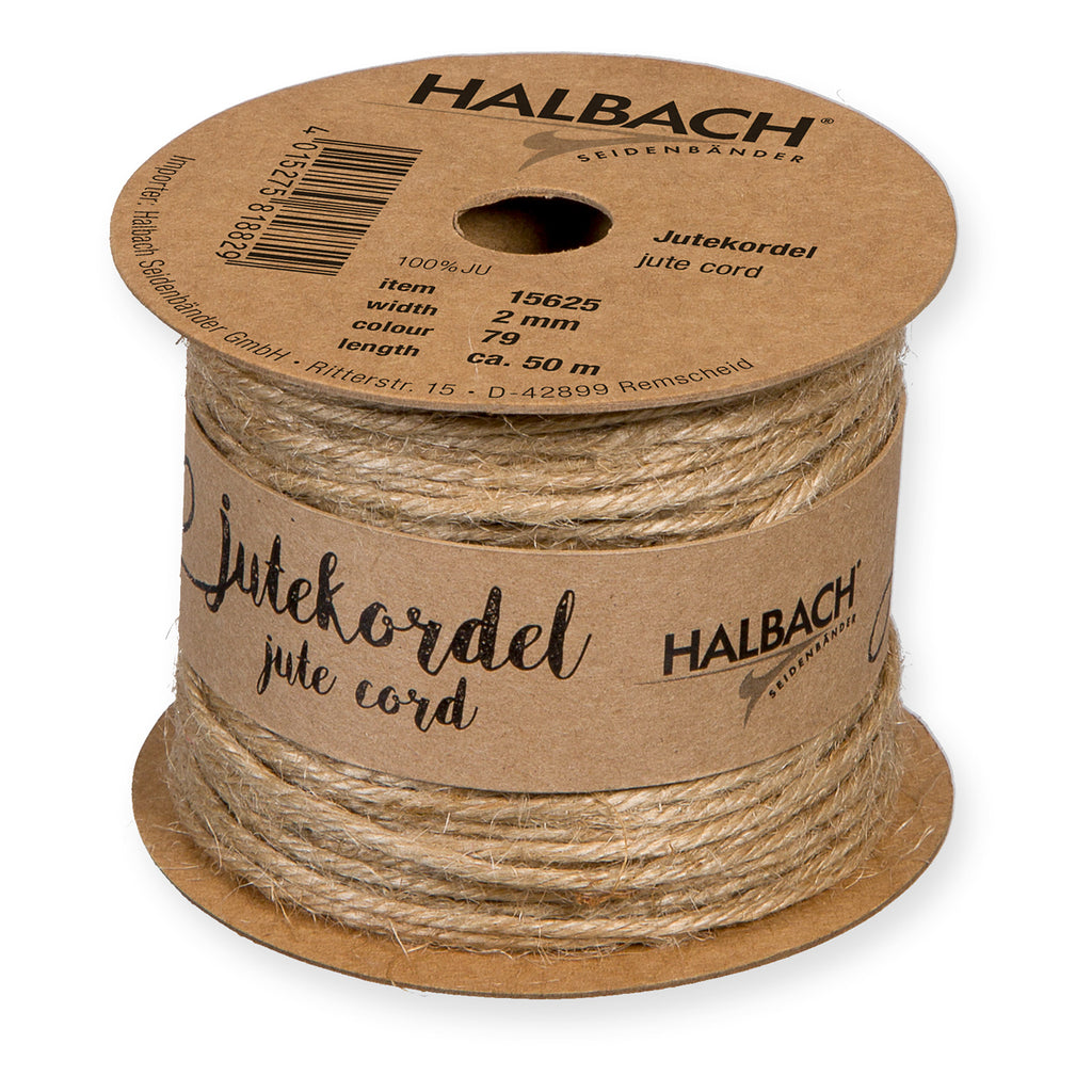Jutekordel Natur Fb. 79 – 2mm, 50-Meter-Rolle