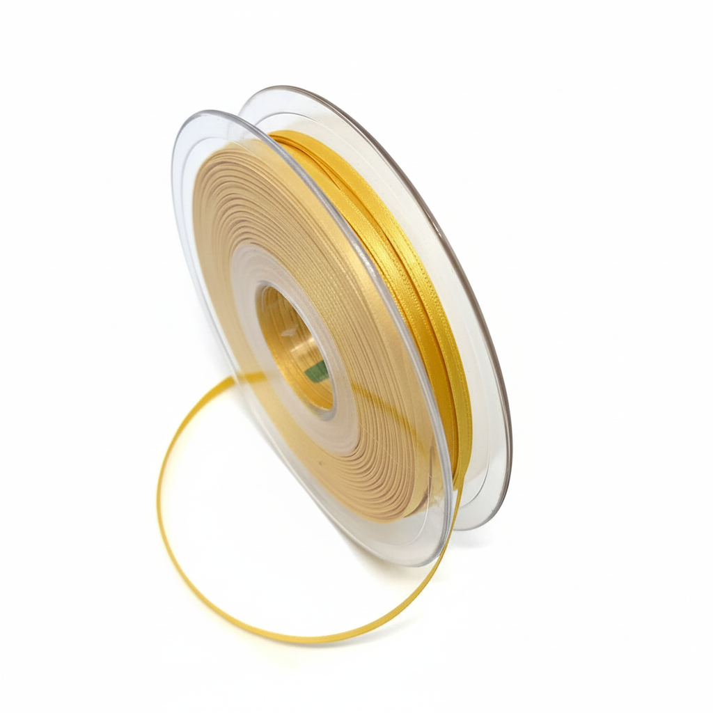 Satinband Goldgelb – heller weißer Hintergrund