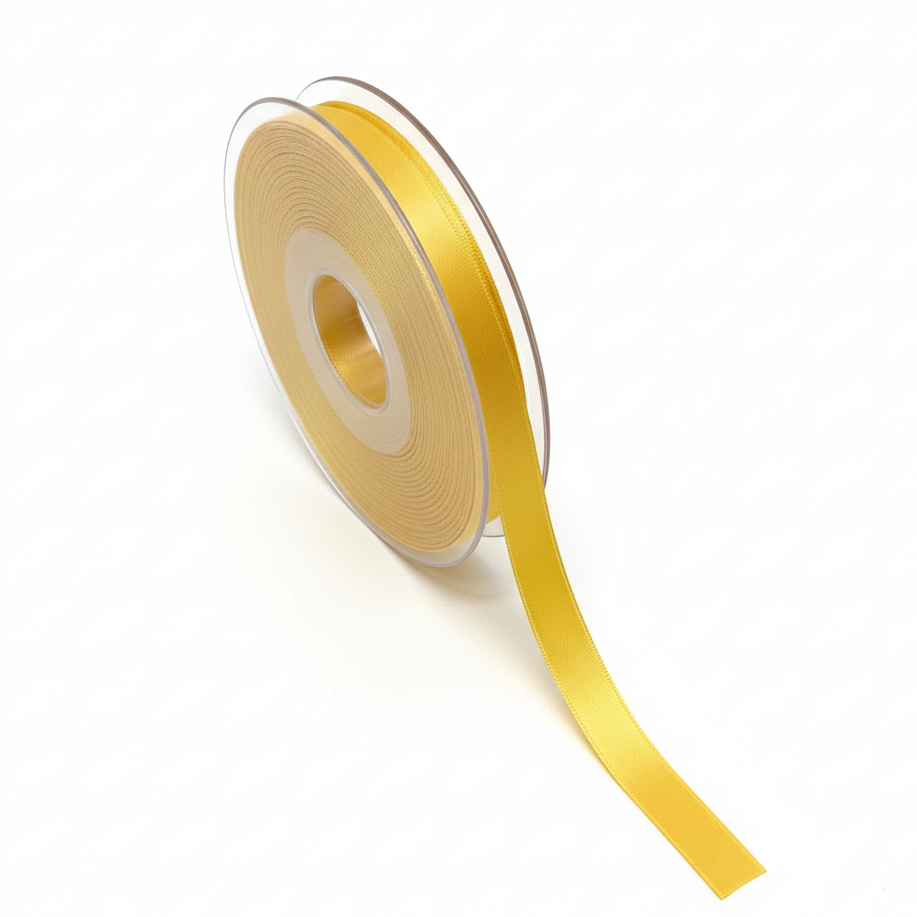 Satinband Goldgelb – weißer Hintergrund