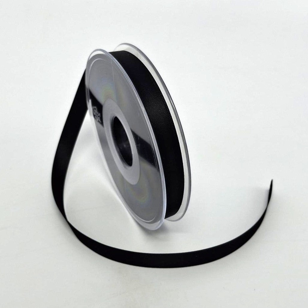 Satinband Doppelsatin Schwarz (noir) Fb.725 Premium