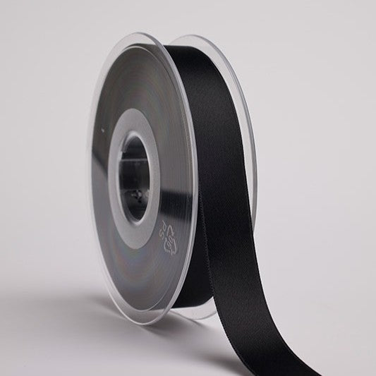 Satinband Doppelsatin Schwarz (noir) Fb.725 Premium