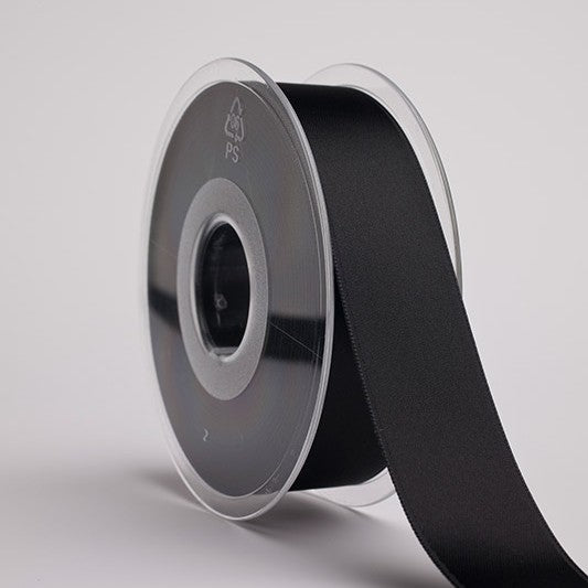 Satinband Doppelsatin Schwarz (noir) Fb.725 Premium