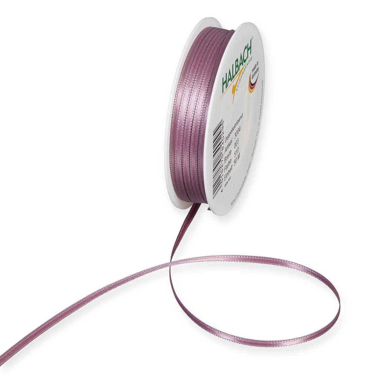 Schmales Doppelsatinband Fb. 510 Erika – 3mm & 6mm, 25-Meter-Rolle