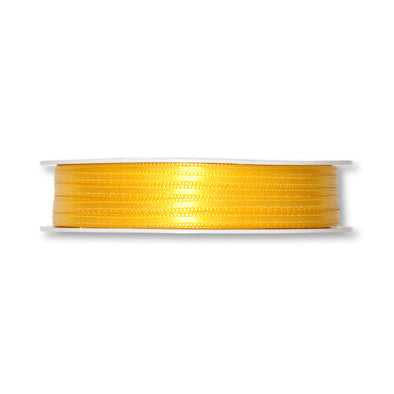 Schmales Doppelsatinband Fb. 912 Gelb – 3mm & 6mm, 25-Meter-Rolle