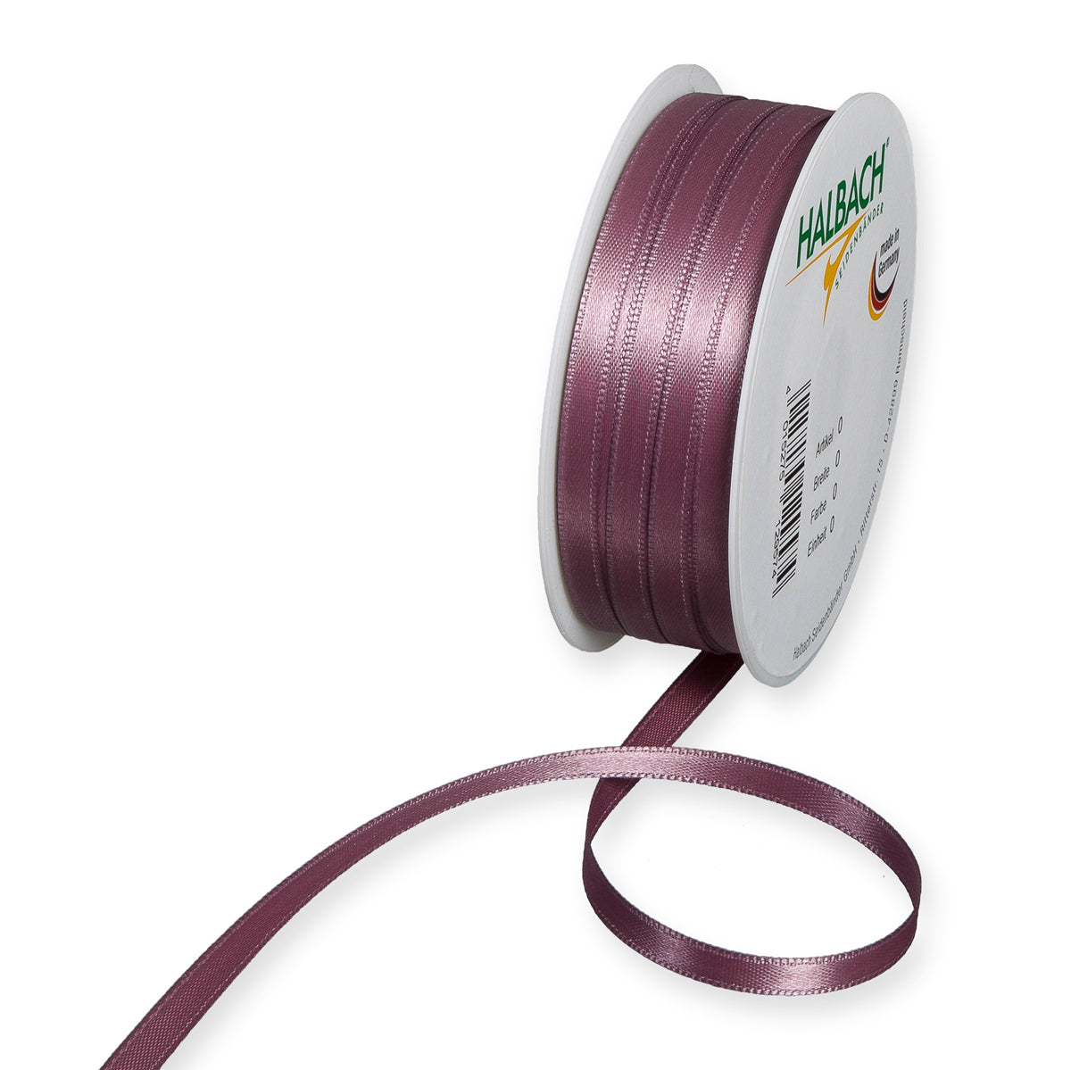 Schmales Doppelsatinband Fb. 510 Erika – 3mm & 6mm, 25-Meter-Rolle
