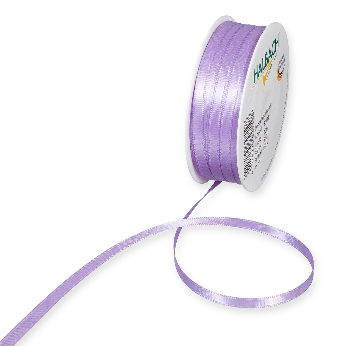 Schmales Doppelsatinband Fb. 537 Flieder – 3mm & 6mm, 25-Meter-Rolle