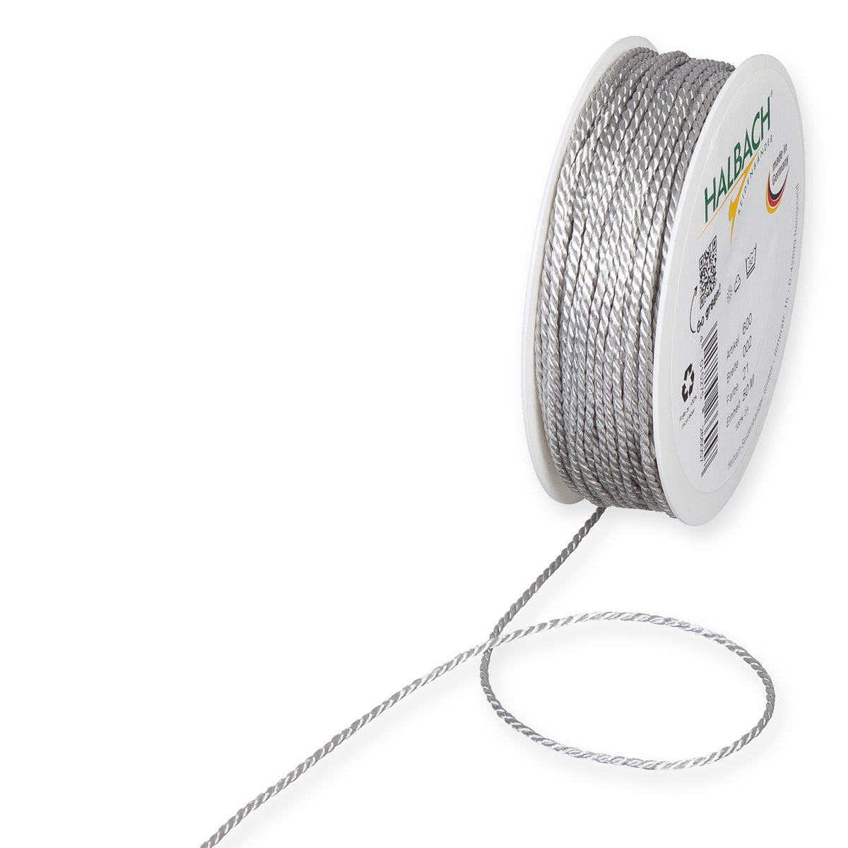 Kordelband silber Fb. 211 in drei Breiten