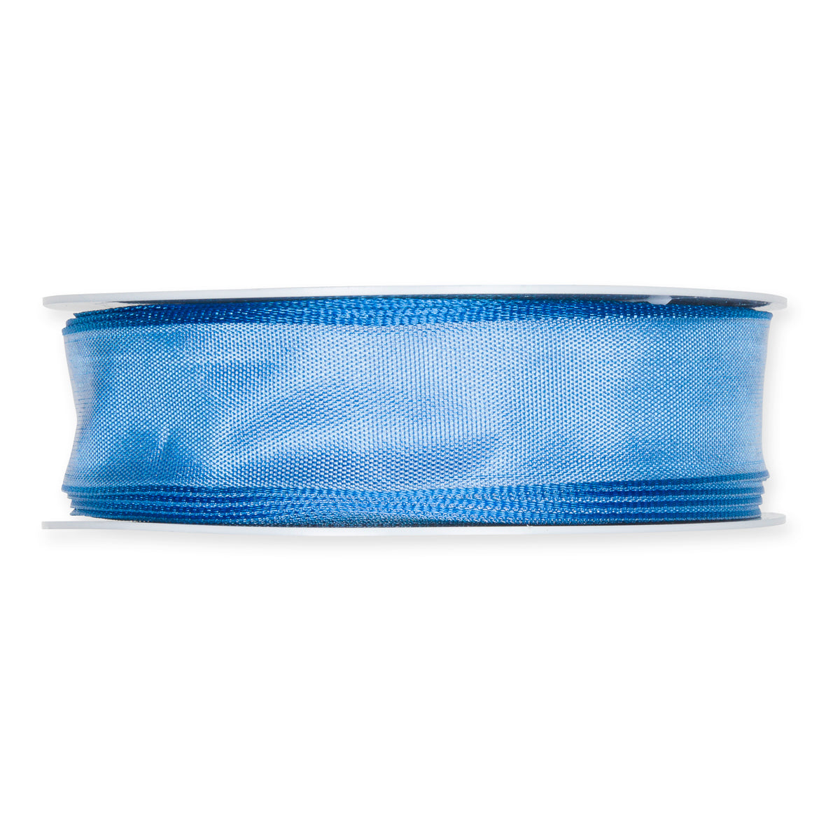 Taftband mit Drahtkante hellblau Fb. 103 in zwei Breiten 25 Meter Rolle
