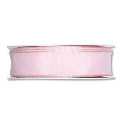 Taftband mit Drahtkante rosa Fb. 424 in zwei Breiten 25 Meter Rolle
