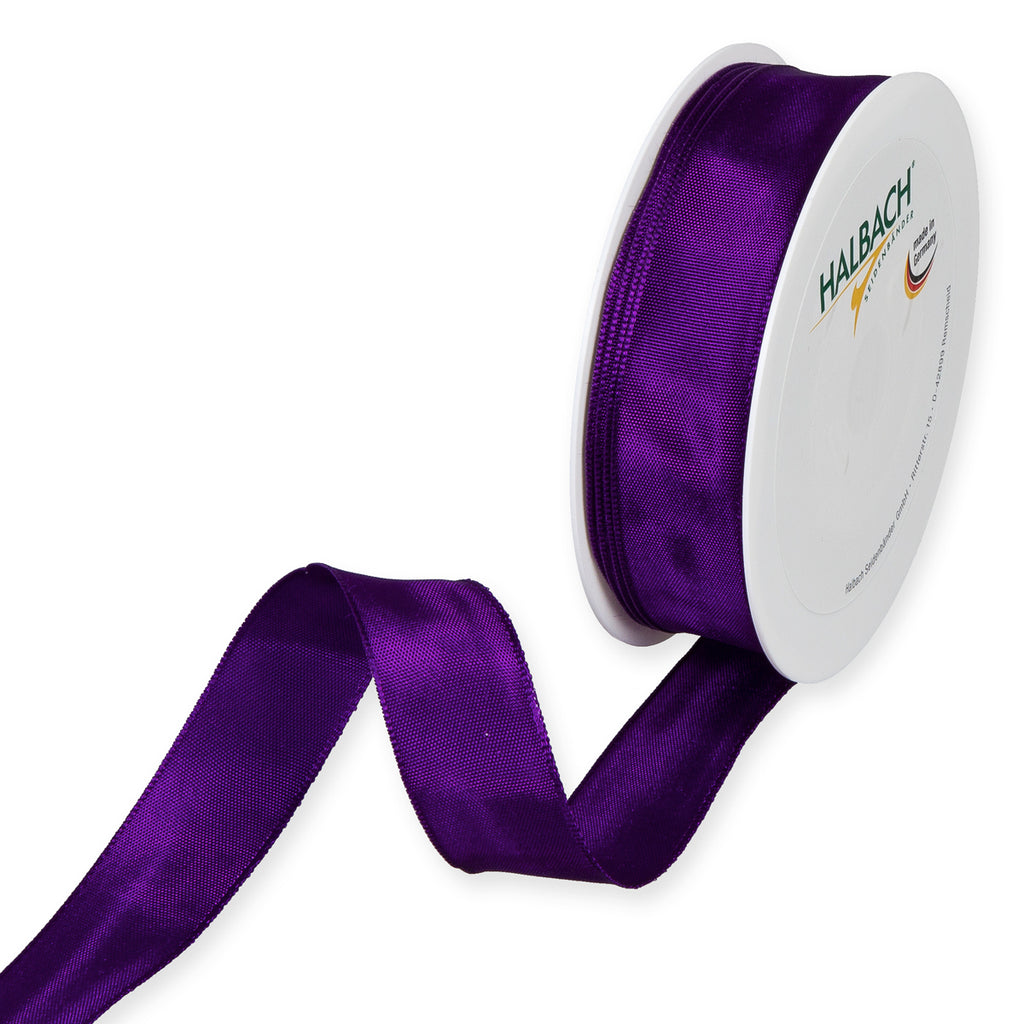 Taftband mit Drahtkante lila Fb. 55 in zwei Breiten 25 Meter Rolle