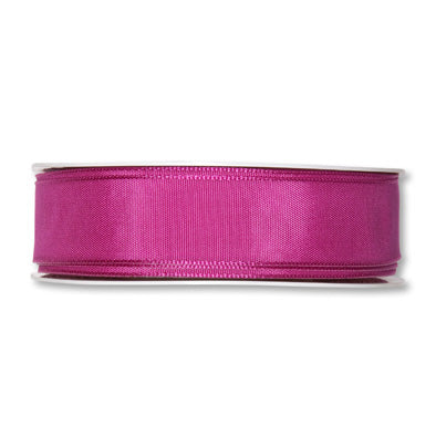 Taftband mit Drahtkante pink Fb. 60 in zwei Breiten 25 Meter Rolle