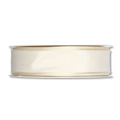 Taftband mit Drahtkante creme Fb. 70 in zwei Breiten 25 Meter Rolle