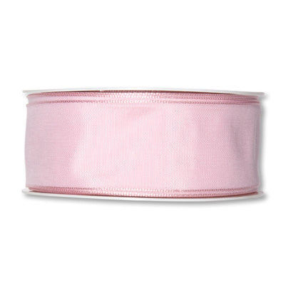 Taftband mit Drahtkante rosa Fb. 424 in zwei Breiten 25 Meter Rolle