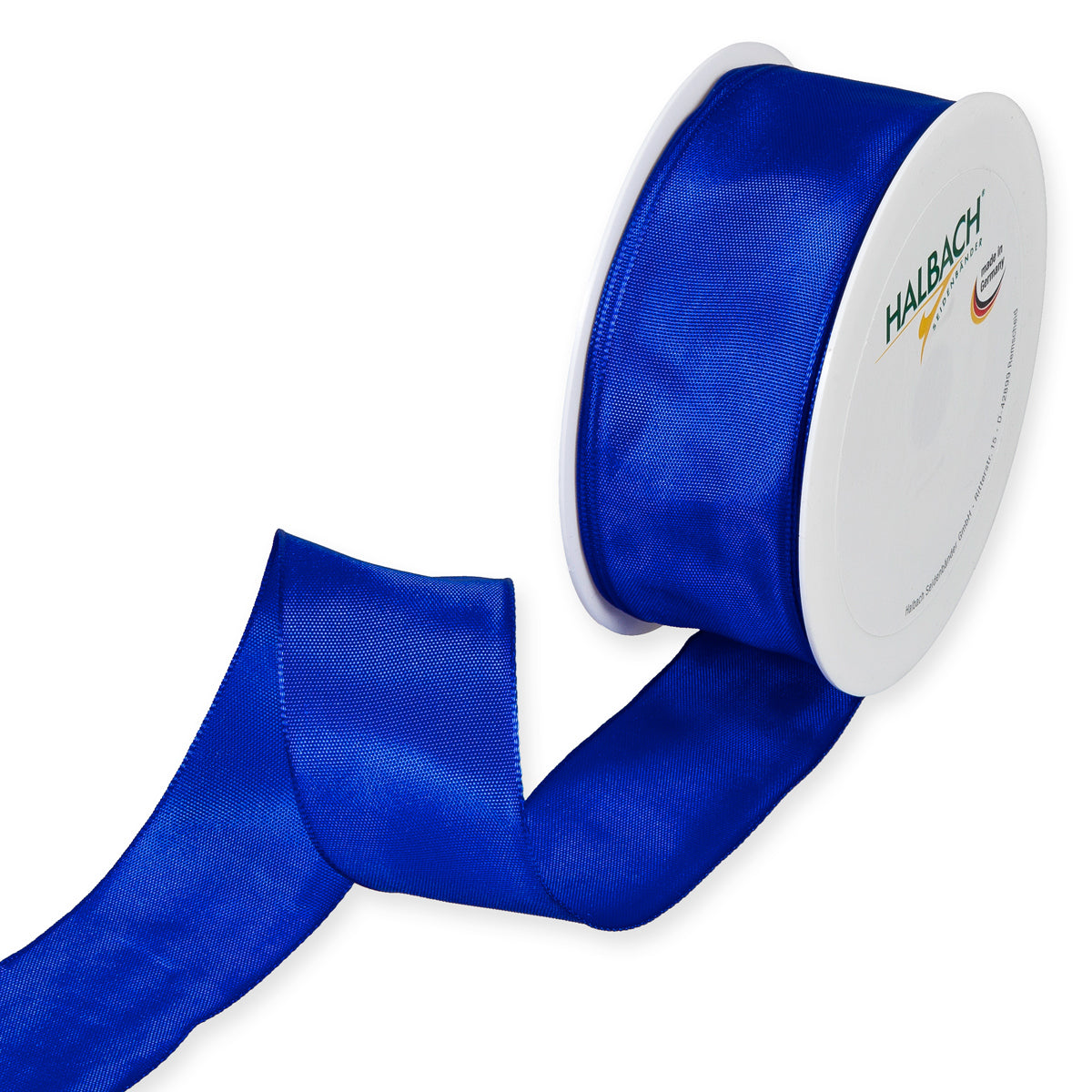 Taftband mit Drahtkante blau Fb. 5 in zwei Breiten 25 Meter Rolle