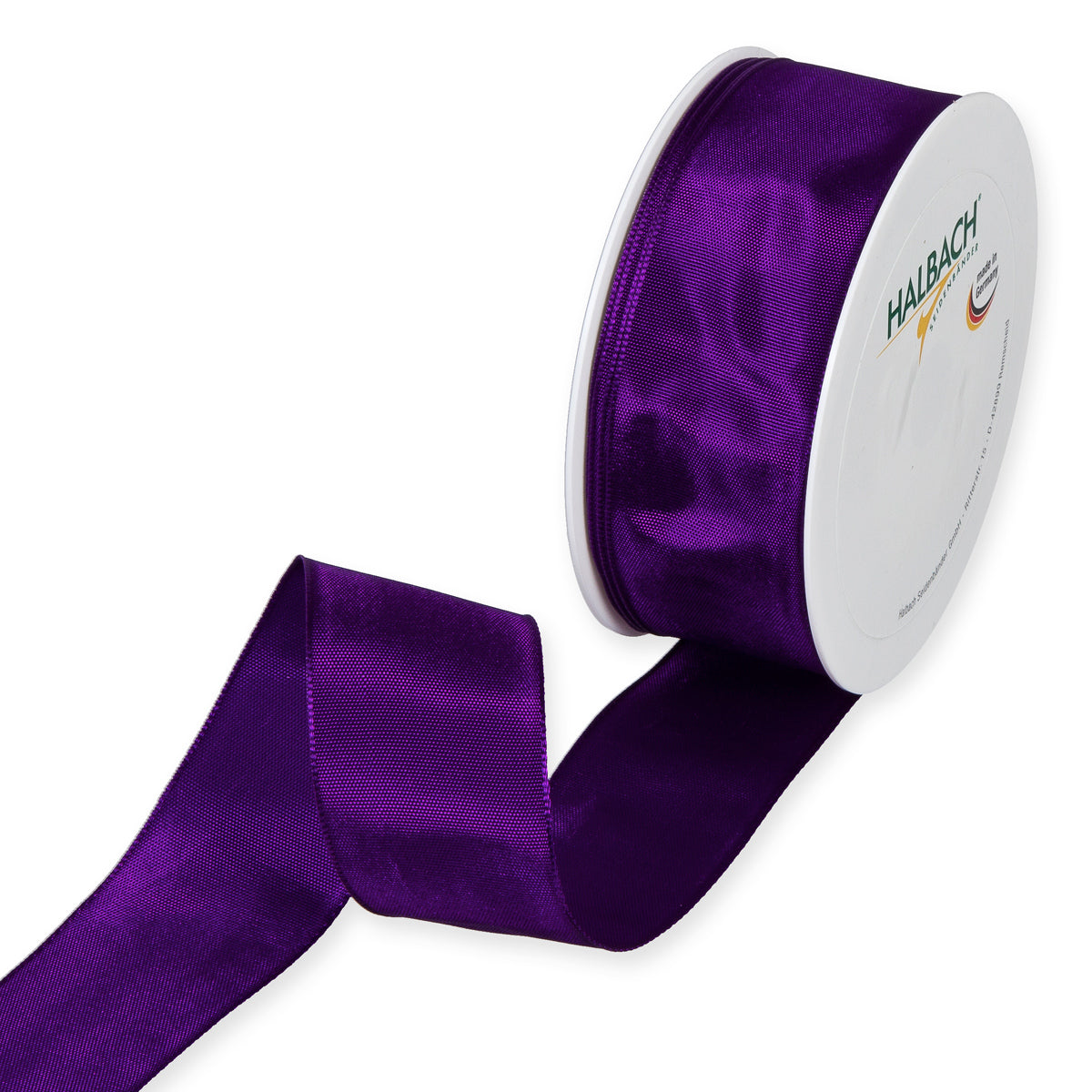 Taftband mit Drahtkante lila Fb. 55 in zwei Breiten 25 Meter Rolle