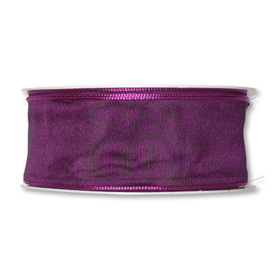 Taftband mit Drahtkante purple Fb. 556 in zwei Breiten 25 Meter Rolle