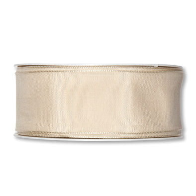 Taftband mit Drahtkante beige Fb. 71 in zwei Breiten 25 Meter Rolle