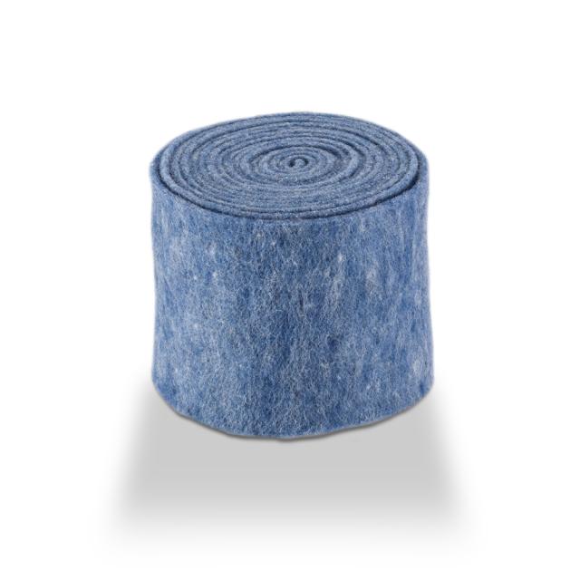 Wollband aus echter Schafwolle in Blau- & Türkis-Tönen – 13 cm Breite, 5 Meter
