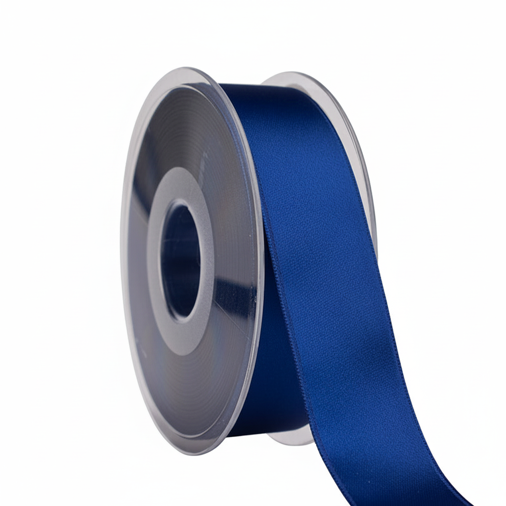 Blaues Satinband 25mm freigestellt